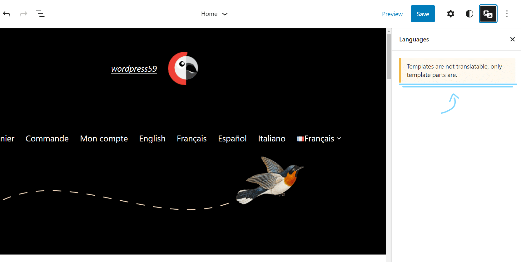 Templates not translatable