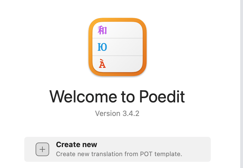 Create a new translation from POT template