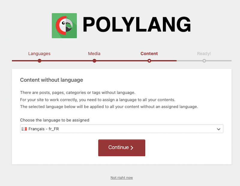 Select the default language if there is no target language