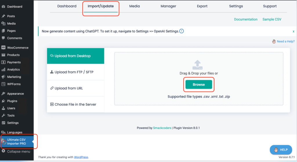 Launching Importer pro