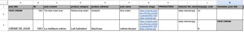 Import multilingual WooCommerce content