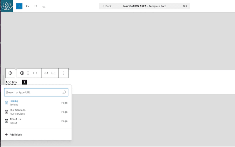 My template part “navigation” in my original language (EN)