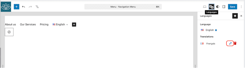 The pencil (edit) button