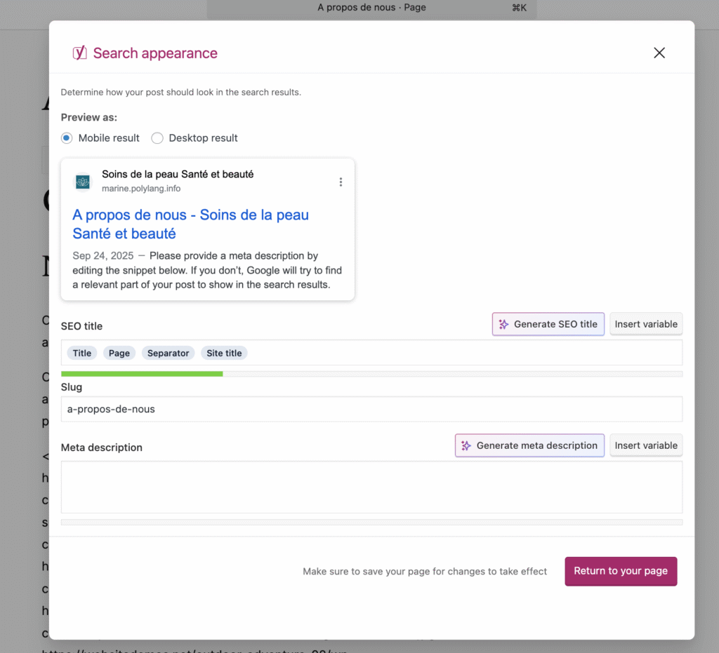 multilingual strategy with yoast and polylang