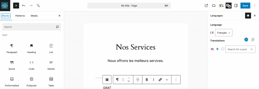 full compatibility between the Site Editor and Polylang