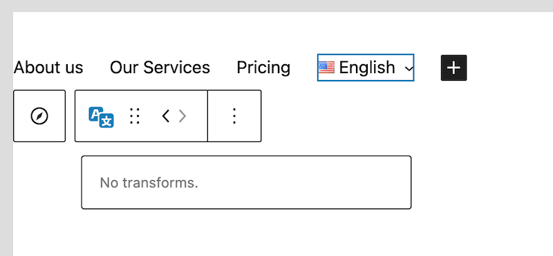 Navigation language switcher with Polylang