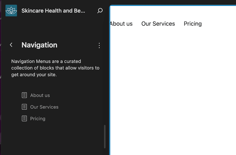 My “navigation” menu in English (original language)
