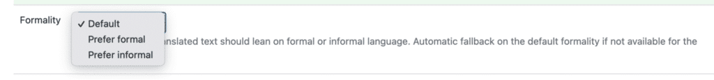 choose the tone : defulat prefer formal or informal