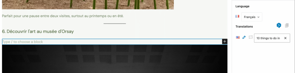 the new content does not show up in french