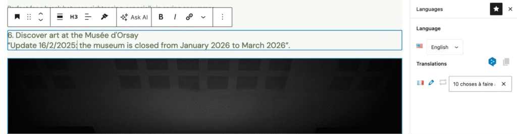 new content to the post