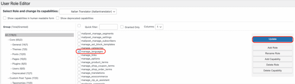 add a new manage_language capacity with Polylang Pro