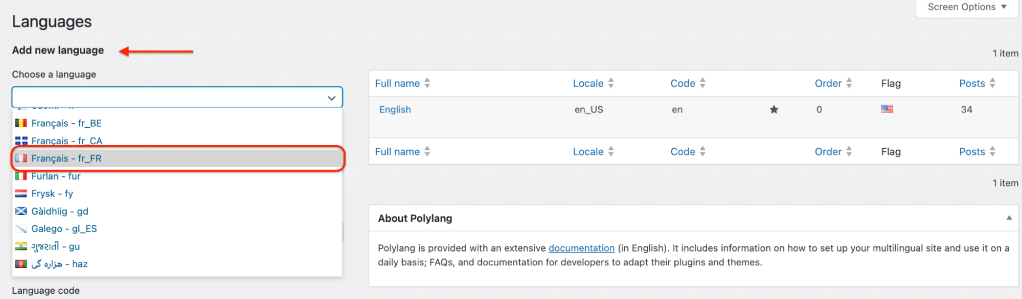 How to configure the languages - Polylang