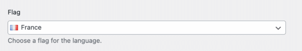 Assigning the French flag to the French language