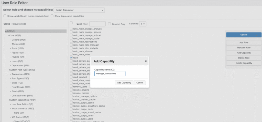 capability to manage translations