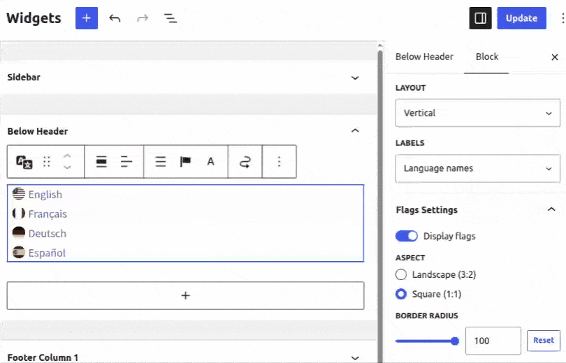 Language Switcher customization options in Polylang 3.9