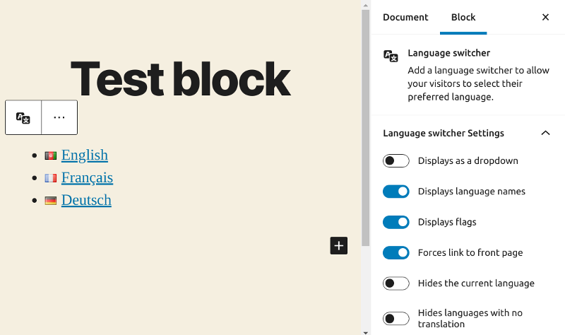 polylang language switcher