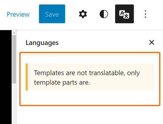 templates cannot be translated